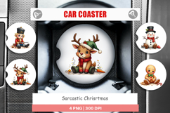 Sarcastic Christmas Car Coaster Product Image 1