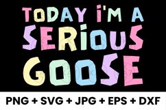 Colorful Today I&#039;m A Serious Goose Funny Humor SVG Product Image 1