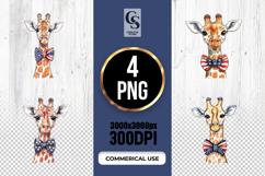 Patriotic Giraffe Clipart PNG Product Image 1