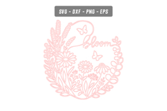 Bloom Floral SVG Sign, Wildflower Door Hanger Laser Cut File Product Image 2
