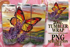 Sparkly Glitter Butterfly Tumbler Wrap 20oz Product Image 1