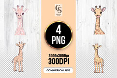 Cute Baby Giraffe Clipart Sublimation PNG Product Image 1