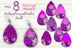 Vintage flowers design | Sublimation Teardrop Earring bundle Product Image 1