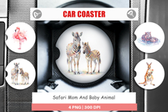 Safari Mom And Baby Animal Car Coaster Product Image 1