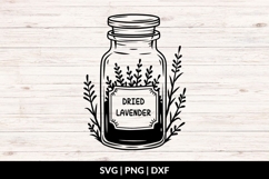 Hand Drawn Dried Lavender Jar SVG - Halloween SVG Product Image 1