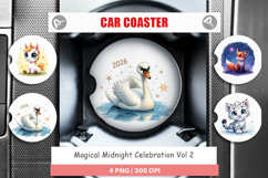 Magical Midnight Celebration Car Coaster Product Image 1