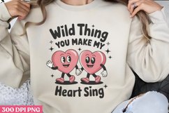 Wild thing you make my heart sing PNG, Retro Valentine PNG Product Image 2
