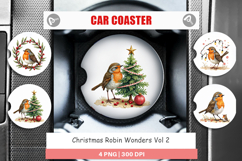 Christmas Robin Wonders Car Coaster Product Image 1