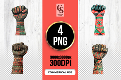 African Tribal Raised Fist Art Clipart Sublimation PNG Product Image 1