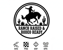 Ranch Raised Rodeo Ready Svg, Western Cowgirl Svg Rodeo Girl Product Image 8