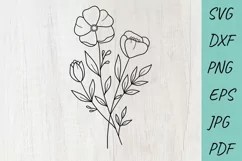 Flower svg, Wildflowers svg, Cute flowers Bouquet of Flowers Product Image 1