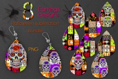 Halloween earring | 8 Teardrop earring Sublimation designs Product Image 1