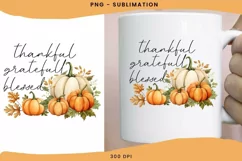 Thankful Grateful Blessed PNG Digital Download Art Product Image 1