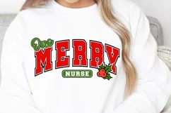 One Merry Nurse SVG, Merry Nurse SVG, Christmas Nurse SVG Product Image 2