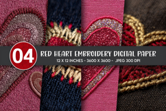 Red Heart Embroidery Digital Paper Product Image 1