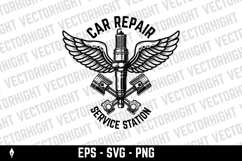 Winged motorcycle spark plug. Design elements for logo Product Image 1