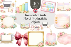 Romantic Blush Floral Planner &amp; Digital Business Clipart Product Image 1