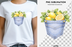 Denim pocket flowers png design for T-shirts Product Image 1