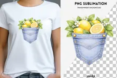 Denim pocket flowers png design for T-shirts Product Image 1