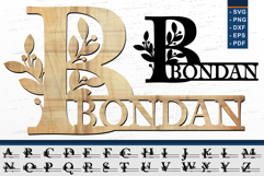 Flower Monogram Split Letters, Floral Monogram Font SVG File Product Image 21