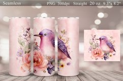 Watercolor Birds and Flowers Tumbler Sublimation Wrap Bundle Product Image 2