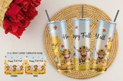 Highland Cow Fall Design Tumbler for Sublimation, Autumn The Product Image 1