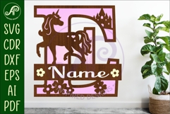 Unicorn Capital Monogram Letter name sign E SVG Product Image 1