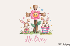 He lives. PNG, Retro Easter Day Sublimation PNG Product Image 2