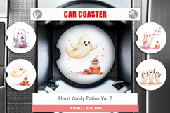 Car Coaster Watercolor Ghost Candy Potion Product Image 1