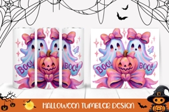 Cartoon Halloween Ghost Tumbler, Boo Halloween PNG Product Image 1