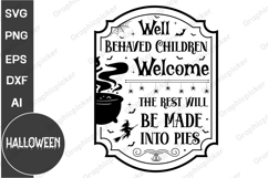 Farmhouse Halloween Round Sign SVG | Halloween SVG Design Product Image 1