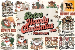 Howdy Holidays Retro Cowboy Christmas PNG Pack Product Image 1