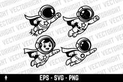vector illustration of a superhero astronaut flying. Product Image 1