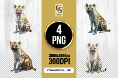 Watercolor Hyena Clipart Sublimation PNG Product Image 1