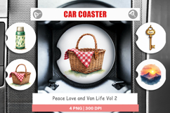 Peace Love Van Life Car Coaster Product Image 1
