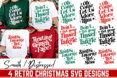 4 Retro Christmas Svg, Festive Holiday Quote, Merry & Bright Product Image 1