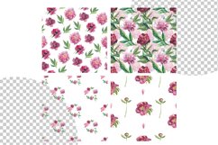 Peonies digital paper. Botanical flower paper pattern Product Image 5