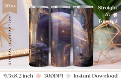 Glitter Tumbler Wrap, Cosmic Tumbler Template Product Image 1