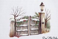 Vintage Christmas Tree Winter Clipart PNG Product Image 1