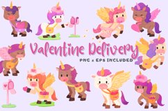 Valentine Delivery Watercolor Style Clip Art Product Image 1