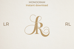 LR RL Wedding Monogram Logo | Elegant Initials Vector Product Image 1