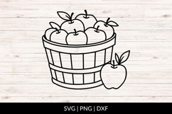 Hand Drawn Fall Apple Bushel SVG Product Image 1
