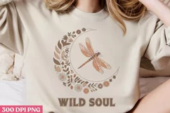 Wild soul PNG, Retro Dragonfly Sublimation PNG Product Image 2