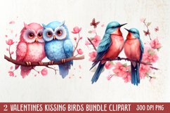Breeds of Valentine Kissing Birds, Valentine's Day Clipart Product Image 1