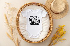 Baby Bodysuit White Mockups, Bodysuit Mockup Product Image 1