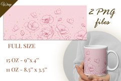 Sublimation Mug Wrap 11 and 15 oz/ Painted Summer Flowers Product Image 5