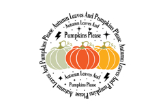 Autumn Leaves And Pumpkins Please Round Sign Design Product Image 1