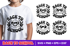 Retro Smiley Back to School SVG PNG Product Image 1