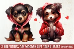 Cute Valentine Dog Clipart, Valentines Day Dog Clipart Product Image 1