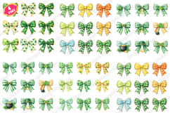 St. Patrick's Day Coquette Bow PNG, Shamrock Lucky Bow PNG Product Image 1